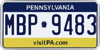 PA license plate MBP9483