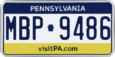 PA license plate MBP9486