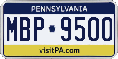 PA license plate MBP9500