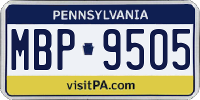 PA license plate MBP9505