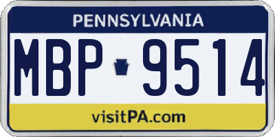 PA license plate MBP9514