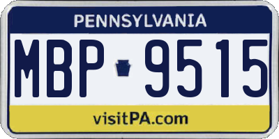 PA license plate MBP9515