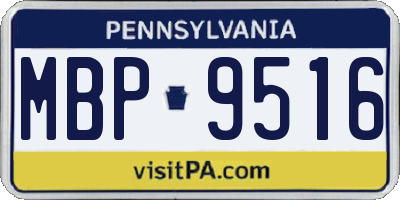 PA license plate MBP9516