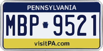 PA license plate MBP9521