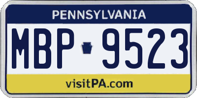 PA license plate MBP9523