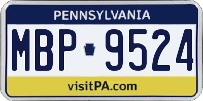 PA license plate MBP9524