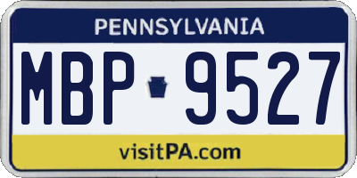 PA license plate MBP9527