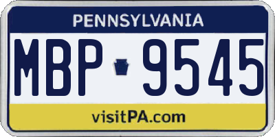 PA license plate MBP9545