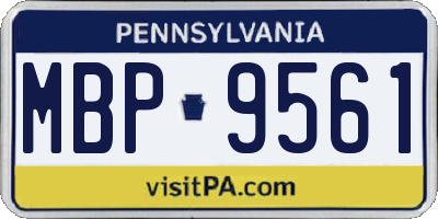 PA license plate MBP9561