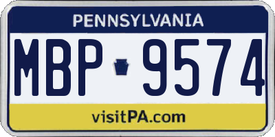 PA license plate MBP9574
