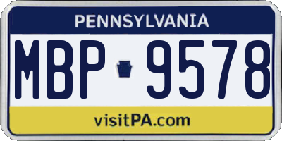 PA license plate MBP9578