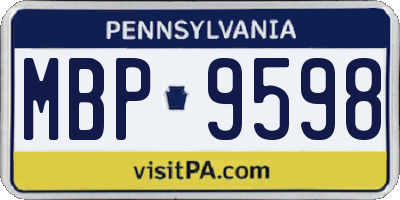 PA license plate MBP9598