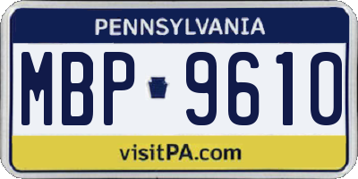 PA license plate MBP9610