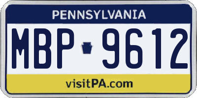 PA license plate MBP9612