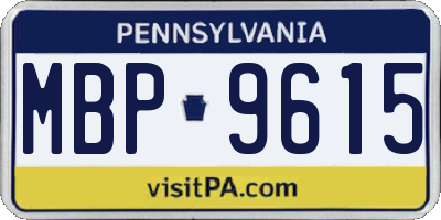 PA license plate MBP9615