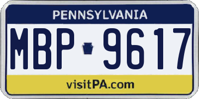 PA license plate MBP9617