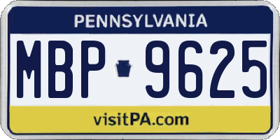 PA license plate MBP9625