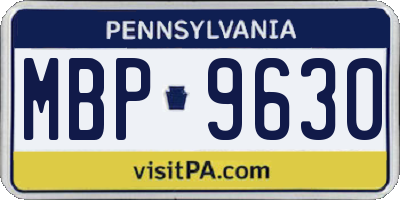 PA license plate MBP9630