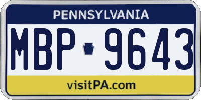 PA license plate MBP9643