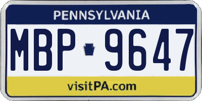 PA license plate MBP9647