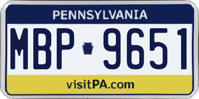 PA license plate MBP9651