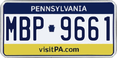 PA license plate MBP9661