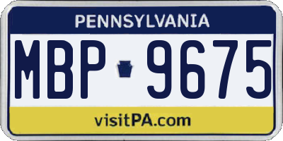 PA license plate MBP9675