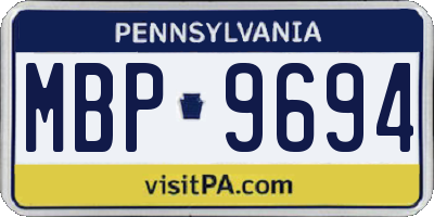 PA license plate MBP9694