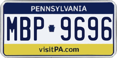 PA license plate MBP9696