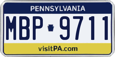 PA license plate MBP9711
