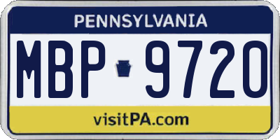 PA license plate MBP9720