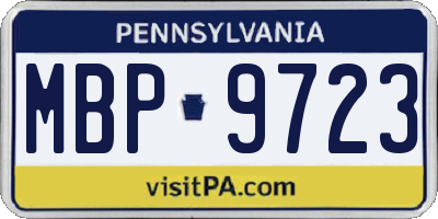 PA license plate MBP9723