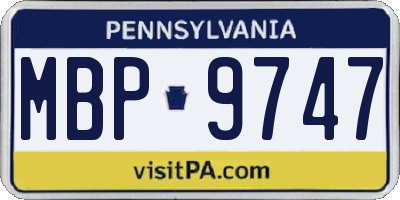 PA license plate MBP9747