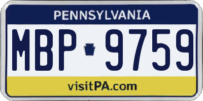 PA license plate MBP9759