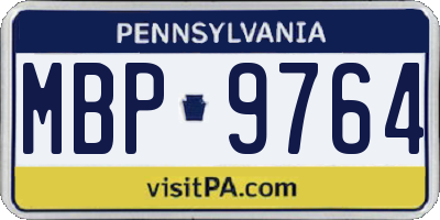 PA license plate MBP9764