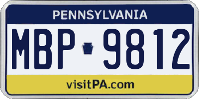 PA license plate MBP9812