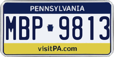 PA license plate MBP9813
