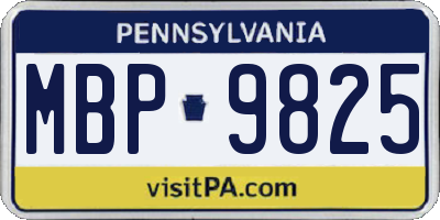 PA license plate MBP9825