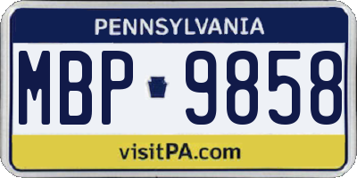 PA license plate MBP9858