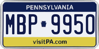 PA license plate MBP9950