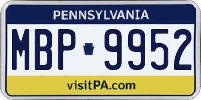 PA license plate MBP9952