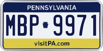 PA license plate MBP9971