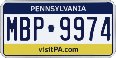 PA license plate MBP9974