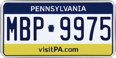 PA license plate MBP9975