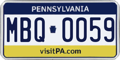 PA license plate MBQ0059