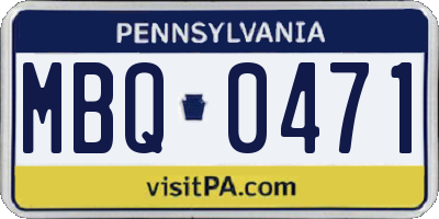 PA license plate MBQ0471