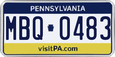PA license plate MBQ0483