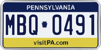 PA license plate MBQ0491
