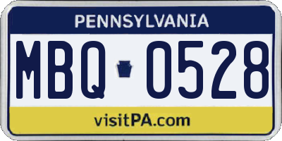 PA license plate MBQ0528
