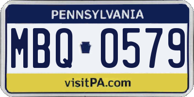 PA license plate MBQ0579